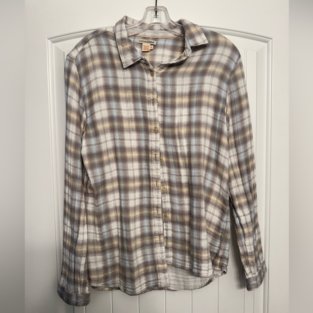 Carbon 2 Cobalt Shirt Adult Women’s Large Plaid Long Sleeve Button Up Outdoors